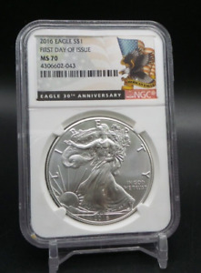2016 American Eagle Silver Dollar NGC MS 70 30th Anniversary Label - B6828