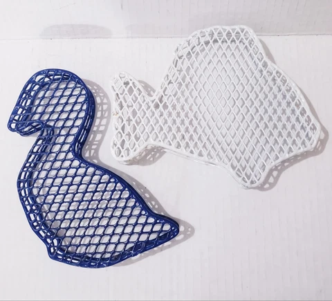 Small Blue Duck & White Fish Wire Baskets Cover