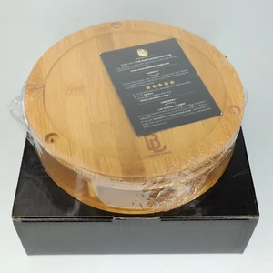 Bamboo Land Bamboo 2 Niveles Lazy Susan Tocadiscos Estante de Almacenamiento de Especias Organizador 10” - Imagen 1 de 12