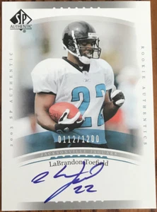 2003 SP Authentic Rookie Autograph LaBrandon Toefield #230 #’d /1200 - Picture 1 of 2