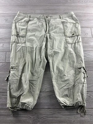 Carribean Joe Sz 20 Cargo Crop Utility Cotton Pants 6 Pockets Hiking Beige - Image 1 of 4