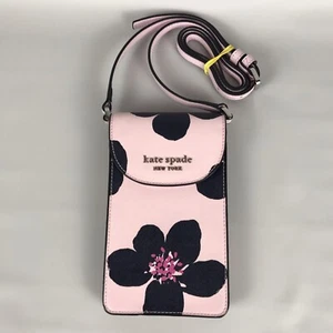 KATE SPADE NY Cameron Grand Flora Phone ID Crossbody Bag Serendipity Pink Floral - Picture 1 of 11