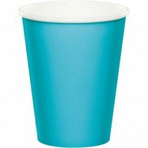 Tazas frías/calientes de papel azul Bermuda 9 oz 24 por paquete vajilla suministros de decoración Foto 1 de 1