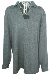 Brownstone Studio Womens Large Shirt Gray Houndstooth Long Sleeve Pullover Top - Picture 1 of 5
