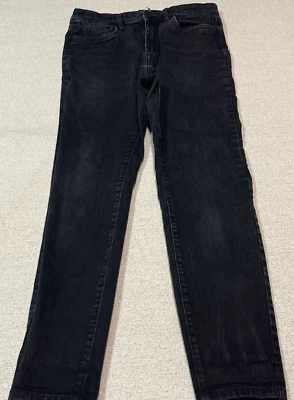 Buffalo Jeans By David Bitton Mens 28/28 Black Dark Washed Tapered Fit Jeans  - Image 1 of 4