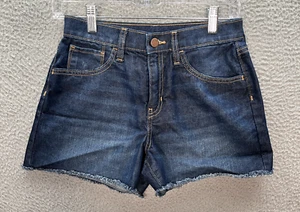 Old Navy Shorts Girls 14 Blue High Rise Adjustable Waist Cut Off Distressed Y2K - Picture 1 of 8