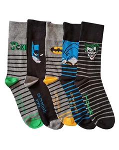 Mens 5pk Batman & The Joker Novelty Socks Bargain Sale Christmas Gift Idea - Picture 1 of 6