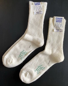 2 Vintage Finger Lakes Herrensocken 90 % Wolle strapazierfähig Größe 12 unregelmäßig Made in USA - Bild 1 von 9