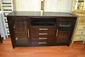 Dark modern sustainable eco friendly Mango wood sideboard buffet storage ETU - Picture 1 of 7