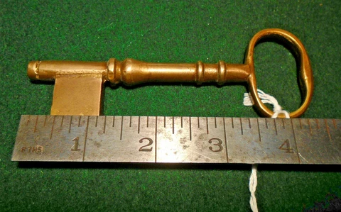 4 5/8" BRASS BIT KEY BLANK with TAPERED BIT - PERFECT for OLD RIM LOCKS (33095) Cover
