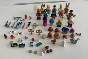 Lego Mini Figures x 12 Job Lot Plus 3 Animals, Hair, Accessories & Weapons - Picture 1 of 22
