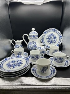 Zwiebelmuster Vtg Coffee Set Of 5 With Creamer, Sugar, 8” Plates Mothers Day - Picture 1 of 15