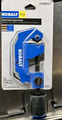 Kobalt Screw-Feed Copper Pipe Cutter Tool – Cuts 1/8” to 1-1/8” OD Tubing - Image 1 of 2