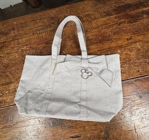 Disney Large Grey And Green Tote Bag With Bow - Picture 1 of 11