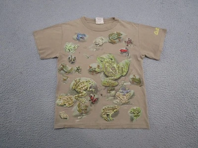 VTG Nature Facts Frogs All Over Print Single Stitch Shirt YOUTH L Cabelas Read - Image 1 of 4