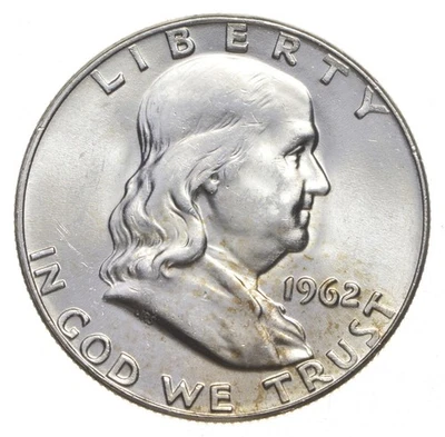 Choice Unc 1962 D Franklin Half Dollar Gem BU From Original Roll *7154 - Image 1 of 3