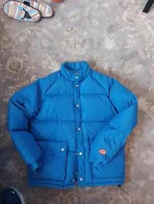Vtg CAMEL Men's Goose Down Feathers Puffer Jacket Zip/Snap Pocket Size Large - Image 1 of 4