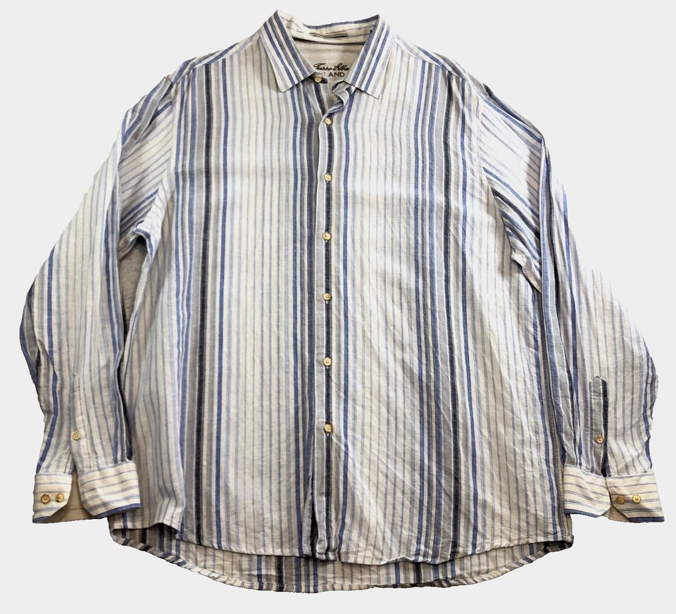 Tasso Ella Island Mens Linen Blend Dress Shirt Size XL Button-Up Long Sleeve - Image 1 of 4