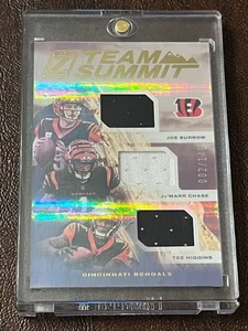 2021 Panini Zenith Joe Burrow Tee Higgins Ja'marr Chase Team Summit Patch #/149 - Picture 1 of 12