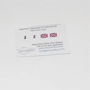 Matchbox Yesteryear  5 b1 1929 Bentley 4.5L RN5 & Flags Stickers - Picture 1 of 3