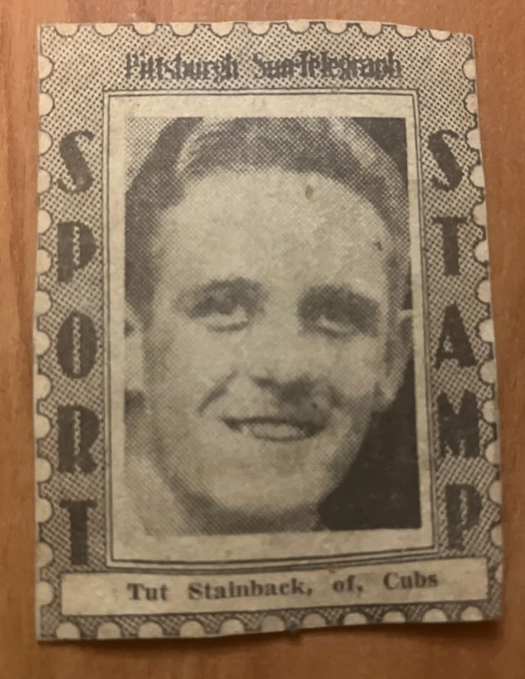 CHICAGO CUBS: 1936 Pittsburgh Sun-Telegraph Sport Stamp Tuck Stainback - Image 1 of 1