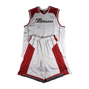 Vintage Nike Air Jordan Trikot und Shorts XXL weiß rot bestickt Jumpman Y2K - Bild 1 von 22