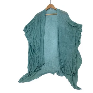 Open Crochet Knit Vest XL Sage Green Boho Fairy Western Cottage Artsy Lagenlook - Picture 1 of 9