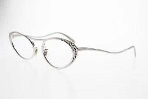 Vintage Tura Silver Metal Rhinestone Cat Eye Glasses 5 1/4 Mad in USA - Picture 1 of 10