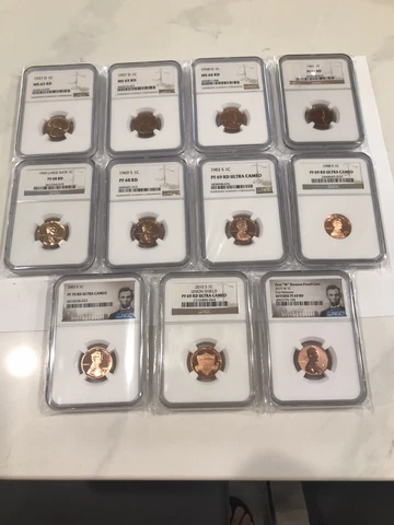 1937 - 2019 Lincoln  Cents Lot Of 11 NGC From MS65 To PF70. Great Collections!!! Cover