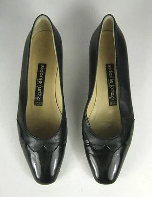 Zapatos de salón Sidonie Larizzi talla 6 B EE. UU. 36 1/2 UE ITALIA negros vintage charol Foto 1 de 4