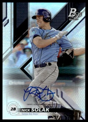 2019 Bowman Platinum Top Prospects Autographs Nick Solak Rookie Auto Tampa Bay - Image 1 of 2