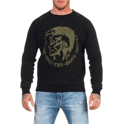 DIESEL S Orestes Patch RIAEG Mens Sweatshirt Crew Neck Pullover Cotton Jumper - Image 1 of 4
