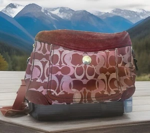Borsa a tracolla Coach Signature Borgogna (B26) - Foto 1 di 6