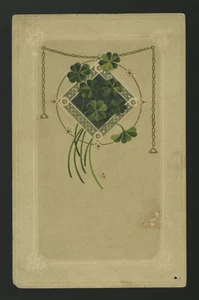 cartolina d'epoca-post card-QUADRIFOGLIO-quatrefoil-fortuna LIBERTY - Imagen 1 de 1
