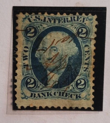 N10: United States (USA) Revenue: 1862-72, 2c. Bank Chq. Pen can. Nice! - Image 1 of 4