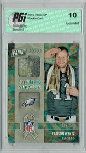 Carson Wentz 2016 Panini #20 Camo Ice, 25 Made Rookie Card PGI 10 - Picture 1 of 1