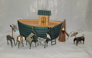 Vintage Noah’s Ark & Animals Metal Handmade Folk Art #5506 - Picture 1 of 24