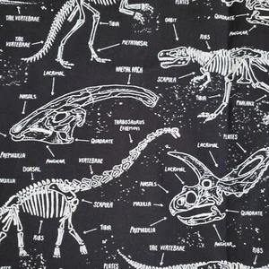 Dinosaurier Knochen Fossilien schwarz Meterware 43 Zoll breit Baumwolle zeitlose Schätze - Bild 1 von 3