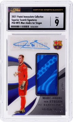 2021 Immaculate Marc-Andre Ter Stegen Superior Patch Auto #SU-MTS /99 CSG 9 - Image 1 of 2