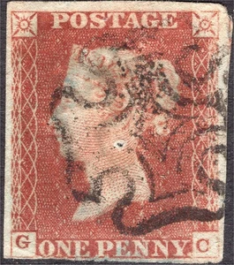 GB 1843 penny red plate 34 GC variety top extends East. - Picture 1 of 1