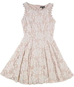 City Studio Womens Floral Lace A-line Dress, Pink, Juniors, 1 - Picture 1 of 2