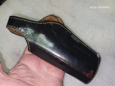 Bianchi #111 Cyclone S&W 9MM Auto  LH Black Cross Draw Leather Holster  - Image 1 of 4