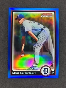 2010 Bowman Chrome #173 MAX SCHERZER Detroit Tigers VERO BLU rifrattore 048/150 - Foto 1 di 2