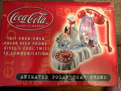2000 Coca-Cola Animated, Polar Bear Telephone New OPEN Box - Image 1 of 4