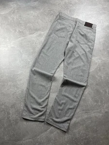 Kiton Napoli Luxus Wollmischung Hose Grau Micro Karomuster Größe 34 Made IT - Bild 1 von 16