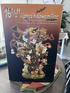 Vintage 16,5" beleuchteter Halloween Baum viele Monster mit Box wurde repariert - Bild 1 von 15