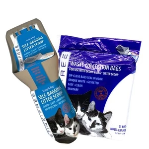 Cat Scoop & Bag - Self-Bagging & Poop Scooping Kitty Litter Scoop (with 21 Fr... - Picture 1 of 7