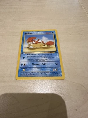 Pokémon Karte • 1 Edition • Krabby • Fossil Set Sammlung • 51/62 • Deutsch - Bild 1 von 4