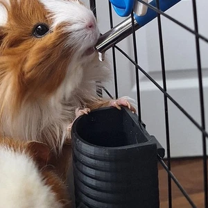 2x Water Pot For Guinea Pigs Rabits Rats Water Bottle Anti Spill D Shaped - Picture 1 of 5