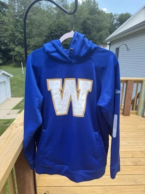 Winnipeg Blue Bombers New Era CFL Sideline Team Logo Pullover Royal Hoodie M 1C - Image 1 of 4